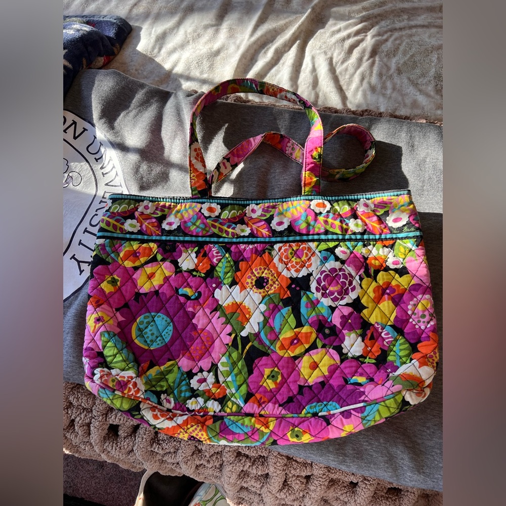 Vera Bradley Floral Multi Color Quilted Tote Bag